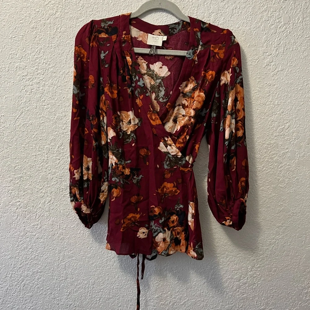 Anthropologie HD Paris Gail Wrap Blouse